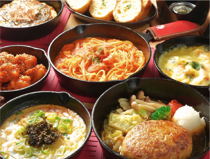 スキレット多彩なメニュー